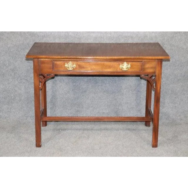 Chippendale 1970s Kittinger Colonial Williamsburg Collection Mahogany Writing Table For Sale - Image 3 of 13