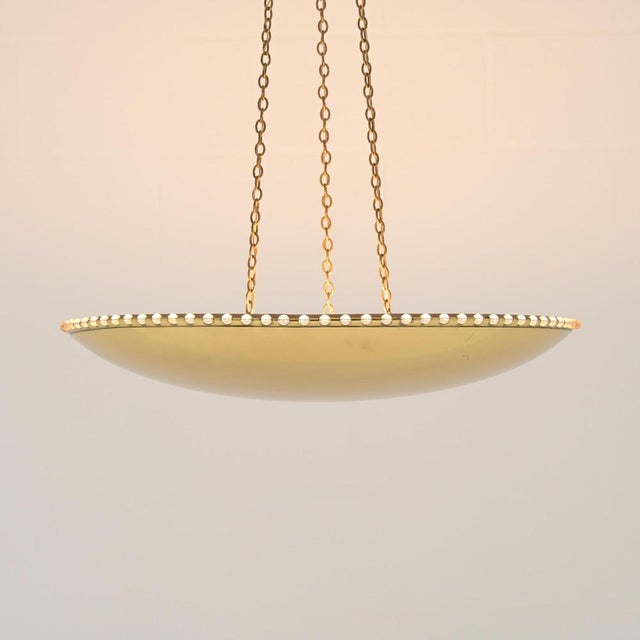 Large Uplight Brass Dome Chandelier by J. T. Kalmar, 1955 For Sale - Image 9 of 18