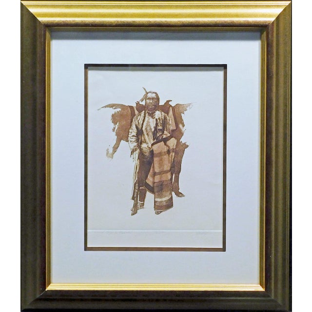 1980s Chad Neff "Warmed by a Blanket" Hand Signed & Numbered Art Etching For Sale