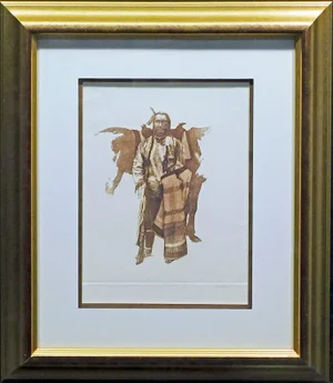 1980s Chad Neff "Warmed by a Blanket" Hand Signed & Numbered Art Etching