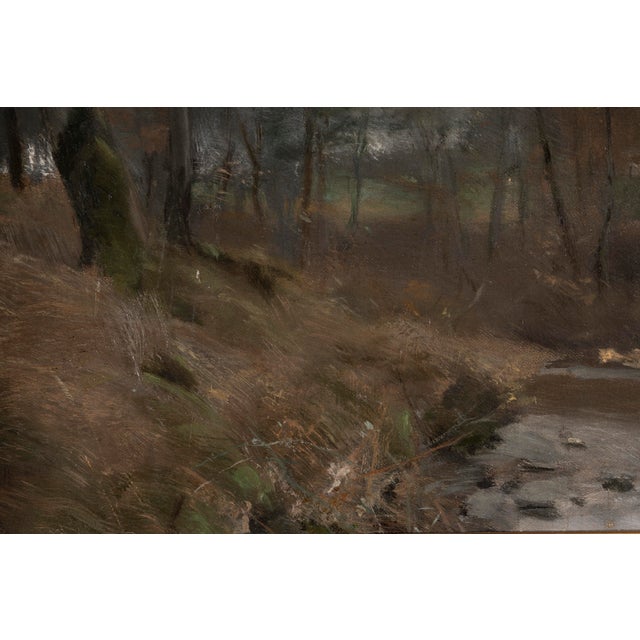Pierre Pignolat, Fisherman by the Riverbank, 1890s-1900s, Oil on Canvas For Sale - Image 3 of 16
