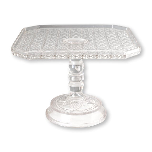 Vintage Pressed Glass Cake Stand For Sale In Los Angeles - Image 6 of 6