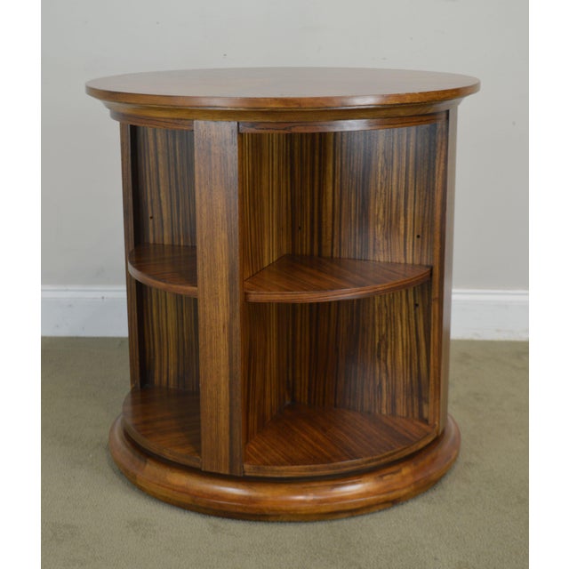 Zebrawood Round Revolving Library Bookcase Chairish