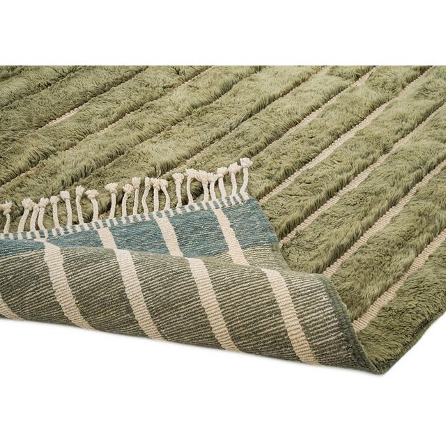 Premium Hand-Knotted Moroccan Wool Rug | 9'1" X 6'11" | One of a Kind For Sale - Image 4 of 7