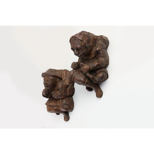 Hand-Carved Oak Wall Figure of a Woman, France, 1850s For Sale - Image 9 of 12