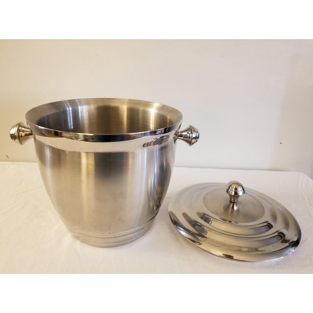 2000 - 2009 Lenox Tuscany Classics Stainless Steel Ice Bucket For Sale - Image 5 of 8