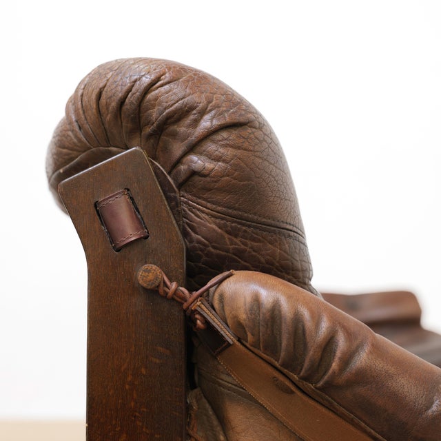 1970s Danish Brown Leather Tufted Sofa For Sale - Image 10 of 18