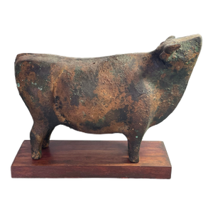 Japanese Cast Iron Bull Sculpture Decorative Fine Art Japan