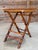 1990s Vintage Boho Tortoise Rattan and Bamboo Slat Folding Side Table For Sale - Image 5 of 12