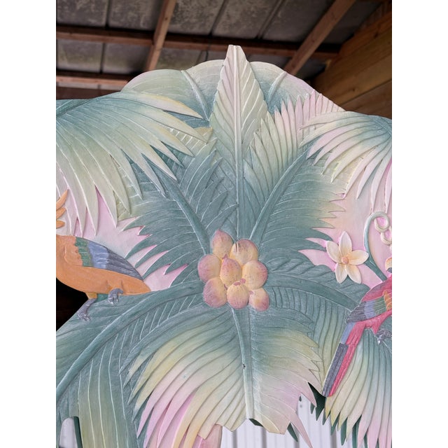 Vintage Coastal Tropical Hand Carved Wood Full-Length Mirror For Sale - Image 10 of 12