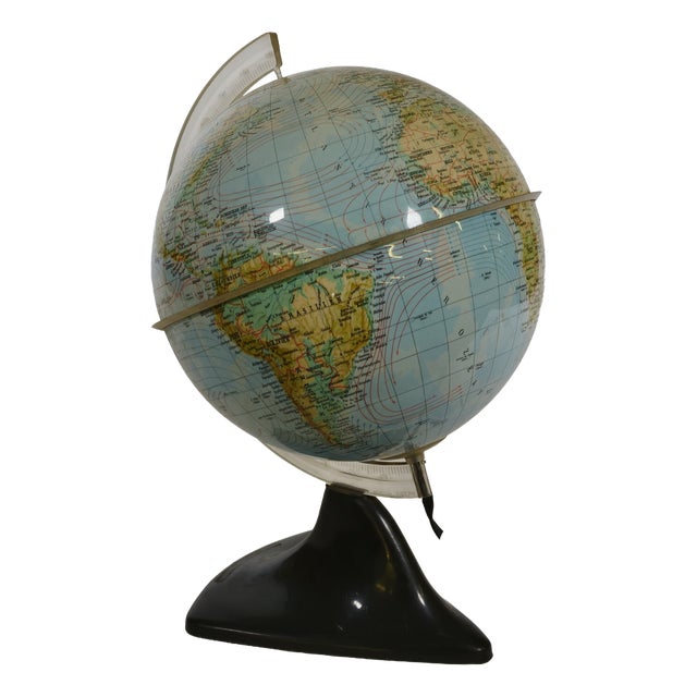 Space Age Illuminated Globe by Marco Polo for Südwest Verlag, 1970s For Sale