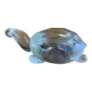 Mid-20th Century Vintage Glass Turtle Paperweight