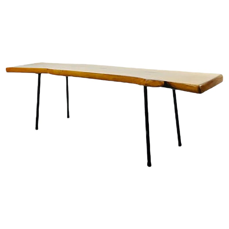 Mid-Century Tree Trunk Coffee Table with Sloping Legs | Chairish