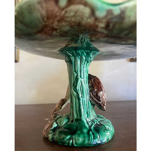 Antique Pond Lily, Heron Centerpiece Stand / Compote, C. 1880's For Sale In San Francisco - Image 6 of 10