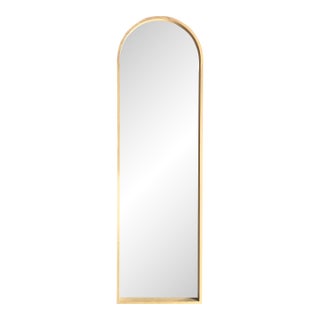 Elegant Arched White Oak Euclid Floor Mirror by Coolican & Company For Sale