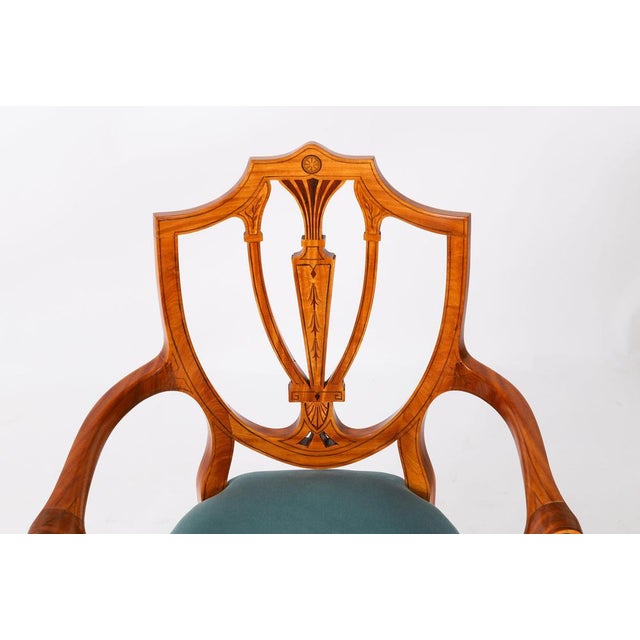 Antique Shield Back Satinwood Dining Chairs from Cowtan & Sons, 19th Century, Set of 8 For Sale - Image 5 of 18