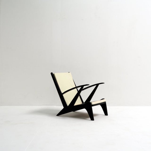 Black Vintage Lounge Chair, 1940s For Sale - Image 8 of 9
