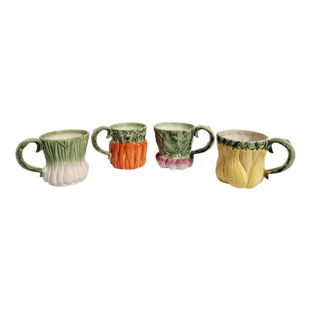 Chic Vintage 1988 Fitz and Floyd Harvest Vegetable Mugs - Set of 4 For Sale