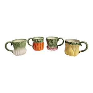 Vintage 1988 Fitz and Floyd Harvest Vegetable Mugs - Set of 4