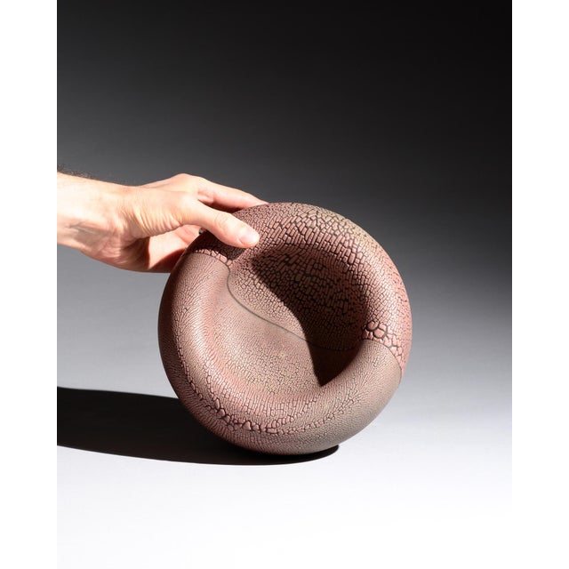 Reduction Glazed Ceramic Vase and Bowls by Mario Enke Studio Pottery, 1980s, Set of 3 For Sale - Image 16 of 18