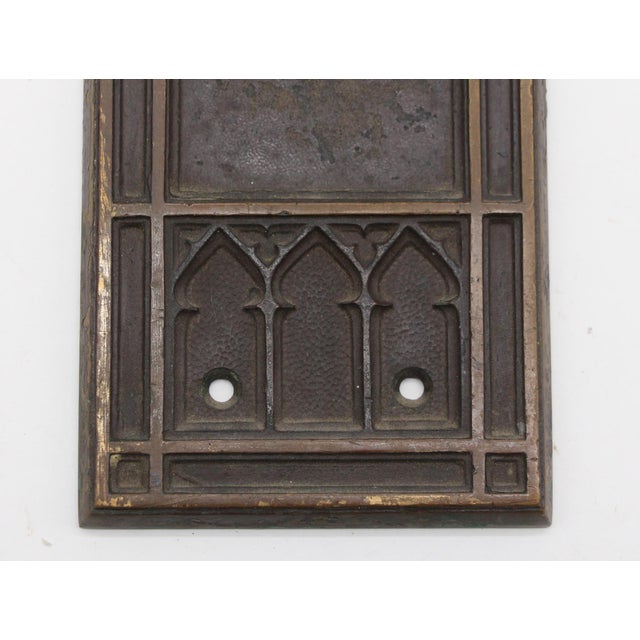 Pair of 18 In. Bronze Corbin Gothic Door Push Plates For Sale - Image 4 of 7