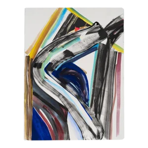 Contemporary Abstract Acrylic and Ink on Arches Paper Painting “Slide" by Laura Newman