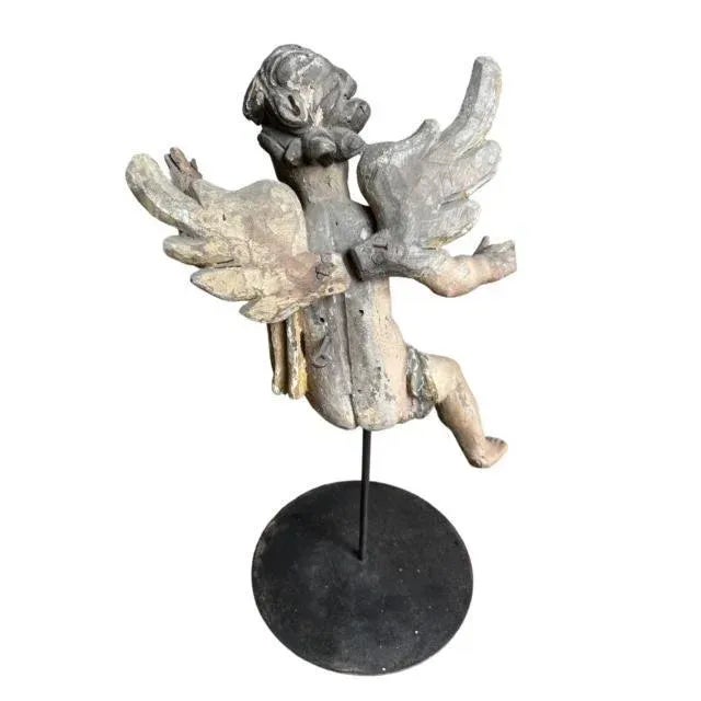 Wood Pair of Early 18th Century Baroque Putti Cherub Sculptures For Sale - Image 7 of 10