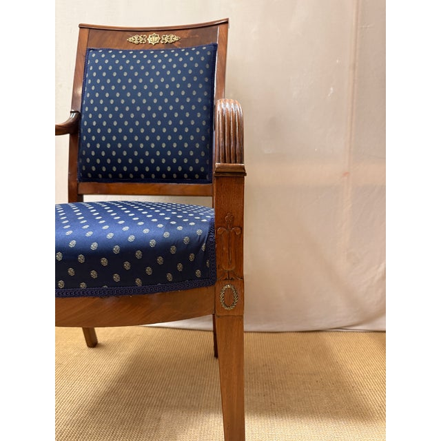 Antique Biedermeier Chair in Mahogany with Brass, 1800 For Sale - Image 3 of 9