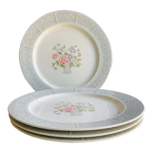 Vintage Yamaka " Flowers With Basket" Pattern Dinner Plates- Set of 4