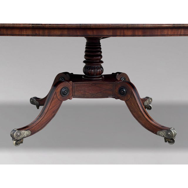 George III Mahogany and Brass Inlay Centre Table, 1790s For Sale - Image 3 of 15