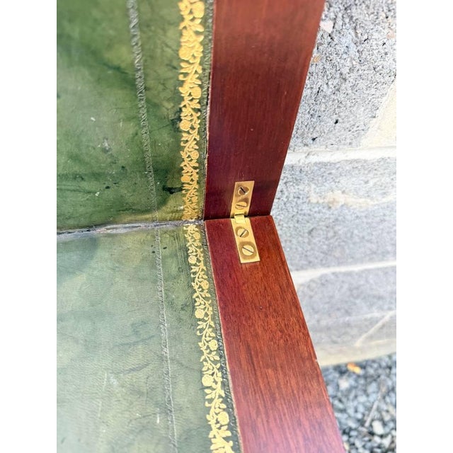 Antique Federal Style Petite Sized Inlaid Flip Top Game Console Table For Sale - Image 10 of 18