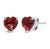 Discover the quintessence of elegance with these heart-shaped red garnet stud earrings, exquisitely cradled in 14K white...