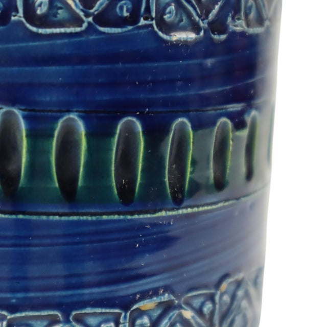 Vintage Italian Ceramiche Minerva Blue Ceramic Vase, 1960s For Sale - Image 10 of 12
