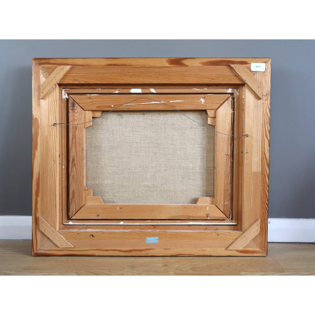 Mid-Century Modern 'Quiet Farmstead' Vintage Original Landscape Oil Painting, Framed For Sale - Image 10 of 10