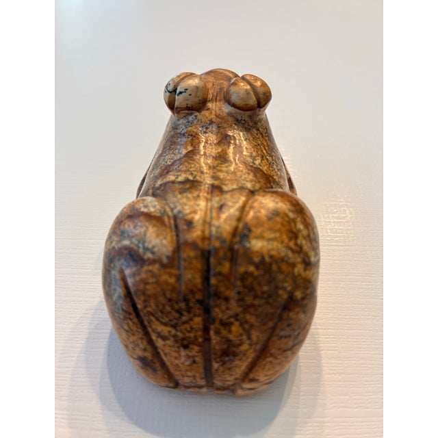 Vintage Hand Carved Jasper Stone Frog Figurine For Sale - Image 4 of 7