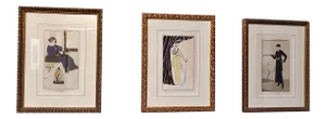 Early 20th Century French Belle Epoque Style Figurative Engravings, Framed - Set of 3