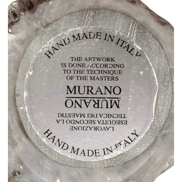 Late 20th Century Amethyst and Crystal Murano Sommerso Fazzoletto Art Glass Vase For Sale - Image 13 of 13