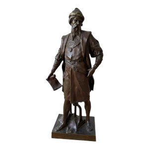 Antique Bronze Sculpture Guttenberg by Emile Louis Picault