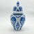 2020s Handmade Ceramic “Kupecik” Ginger Jar (20cm) – Blue Iznik Tulips on Stippled Dotwork – Lidded Vase For Sale - Image 5 of 8
