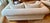 Modern Pair of Kreiss Giverny Cream Chenille Upholstery Loveseats For Sale - Image 3 of 12