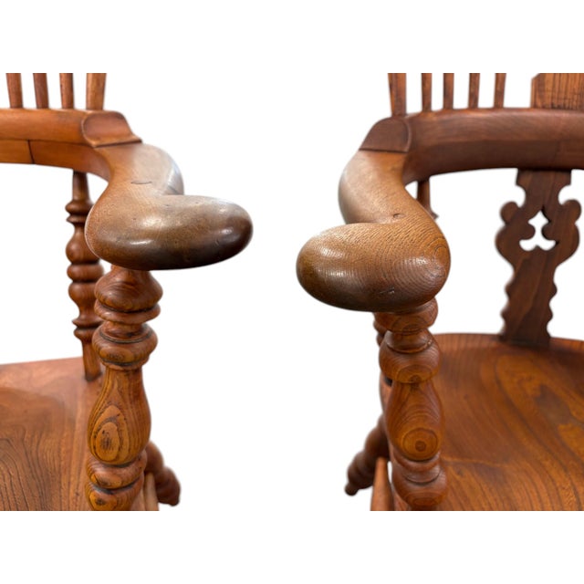 Mid 19th Century Yorkshire Windsor Arm Chairs - a Pair For Sale - Image 10 of 11