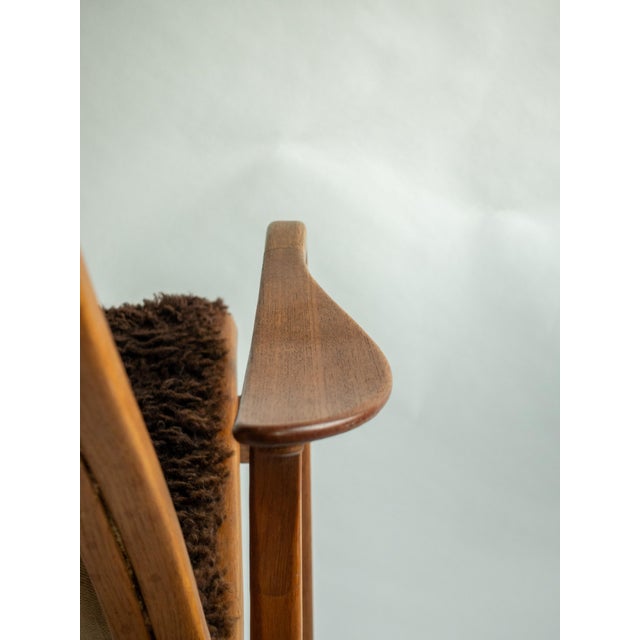 Vintage Yngve Ekström Lamino Lounge Chair for Swedese, Brown Sheepskin For Sale - Image 10 of 11