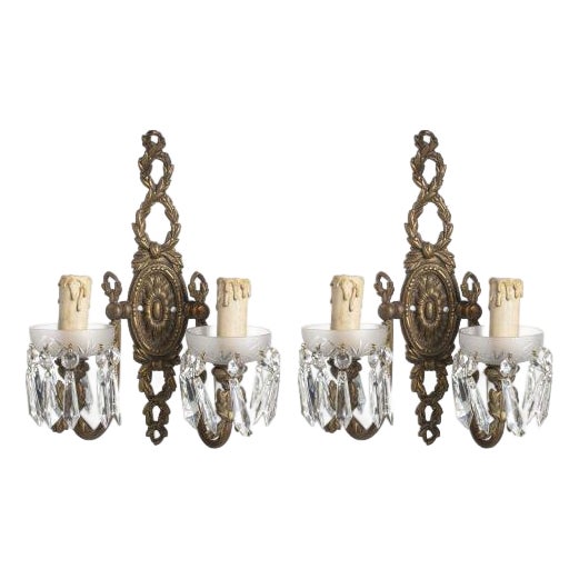Two-Light Wall Lights, Set of 2 For Sale
