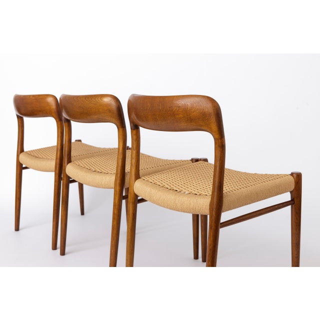 Vintage Model 75 Chairs in Oak by Niels Otto Møller, 1950s, Set of 6 For Sale - Image 6 of 11