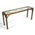 This console table by Mastercraft features a simple parsons table form that is nicely detailed with a diamond lattice...