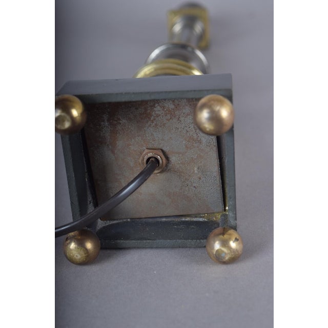 Mid-Century Modern French Table Lamp in Metal and Brass, 1950s For Sale - Image 9 of 10