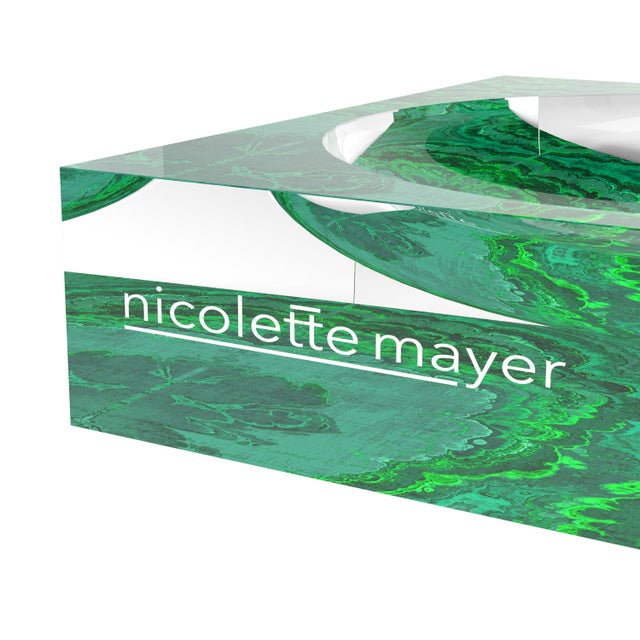 Agate Malachite Acrylic Candy Catchall Dish, Small For Sale In Miami - Image 6 of 14