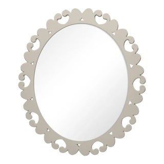 Fleur Home Garden District Satsuma Oval Mirror in Useful Gray, 32x37 For Sale