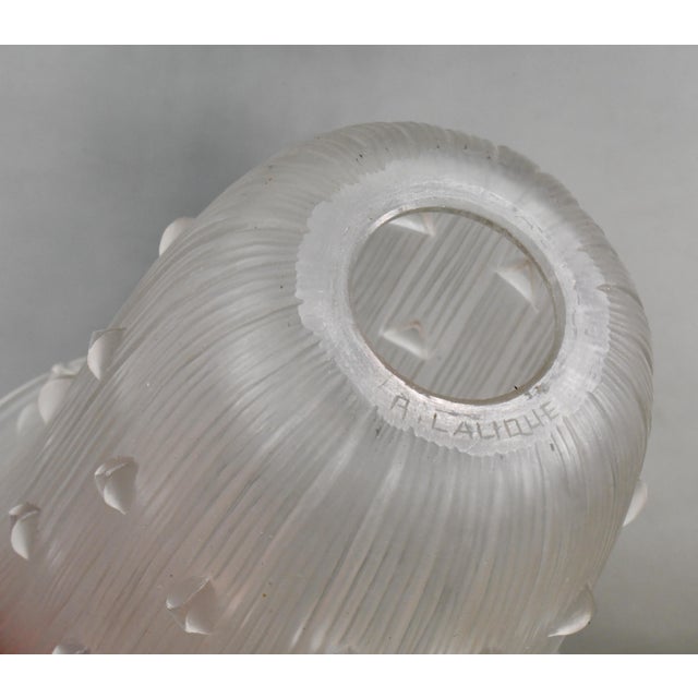 1930s French Art Deco Lamp by René Lalique - Wrought Iron France For Sale - Image 6 of 14