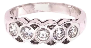 14 Karat White Gold and Diamond Wedding Band Bridal Ring 0.50 TDW, Size 5
